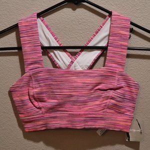 Free People Movement Roll Out Crossback Sports Bra Pink Combo XS NWT 6602